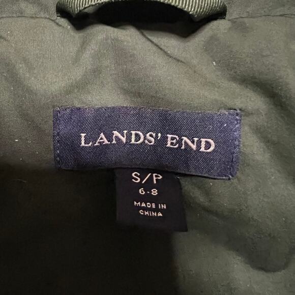 Lands End Coat Womens Small Green Down Jacket Belted - Picture 5 of 8